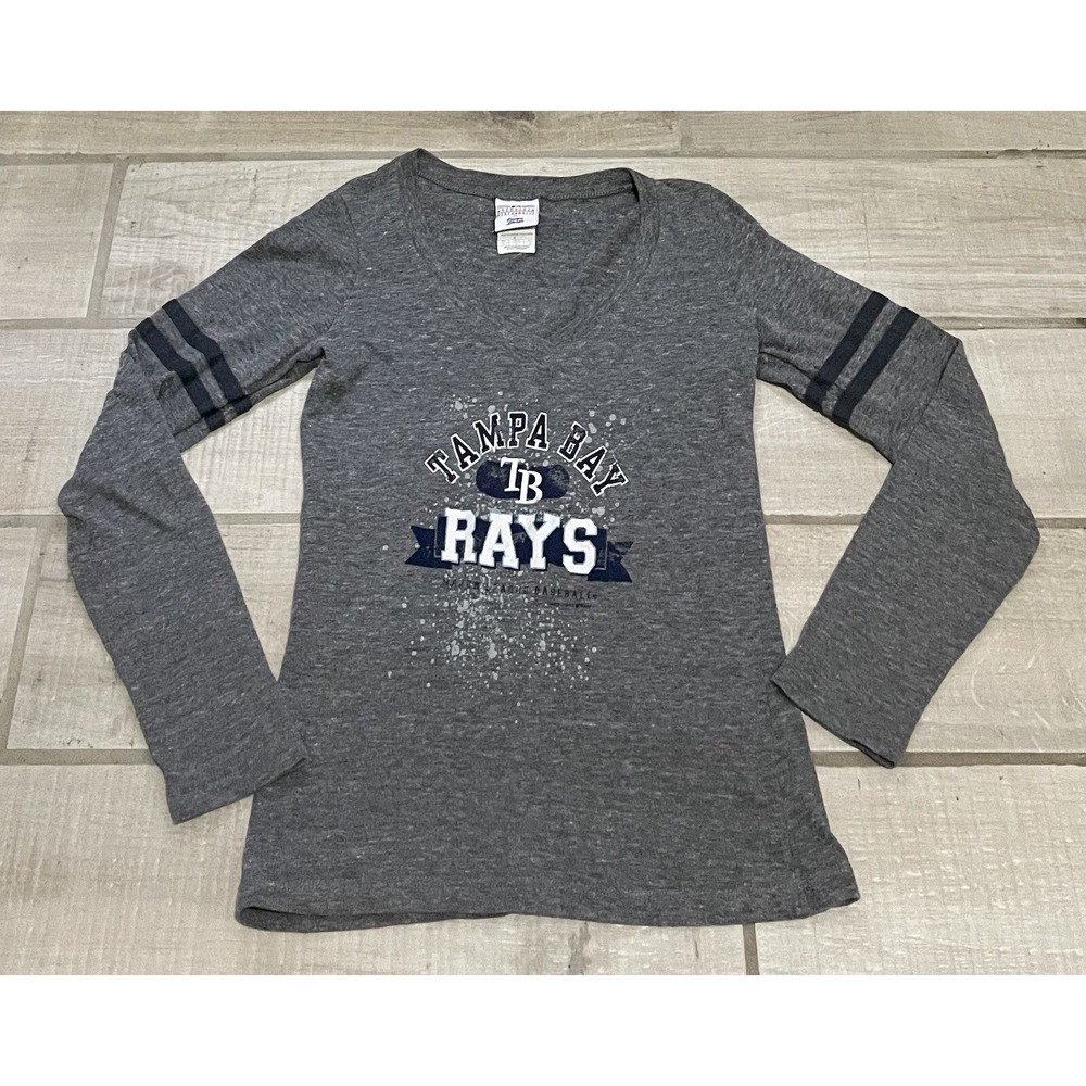Tampa Bay Rays V Neck Campus Lifestyle womens long sleeve shirt MLB Small S